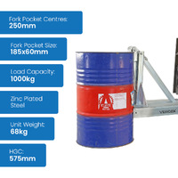 Galvanised Parrot Beak Drum Lifter  (Single)