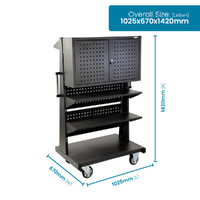 Mobile Panel Cart With Storage Cabinet