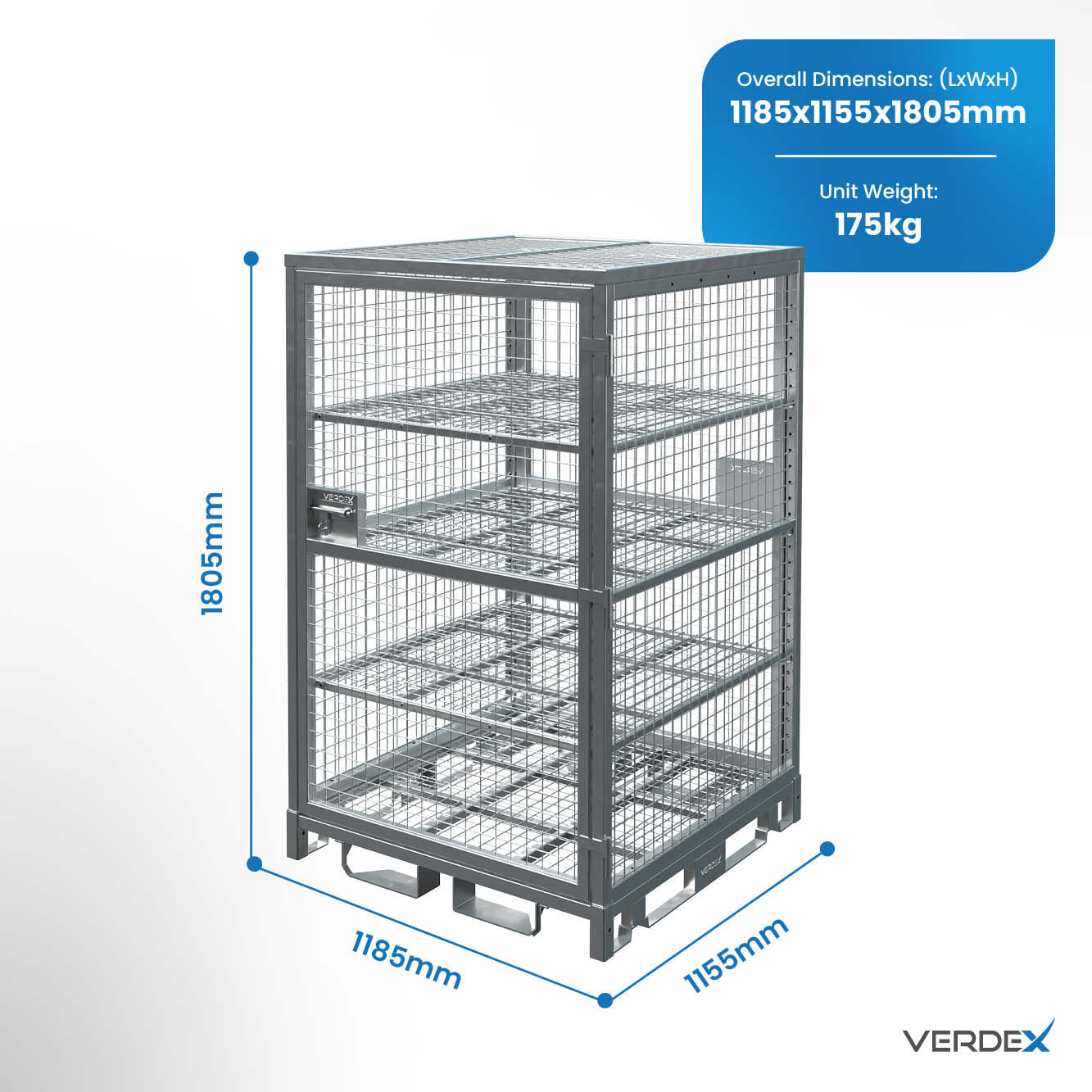 Configurable Full Height Lockable Cage with Shelves