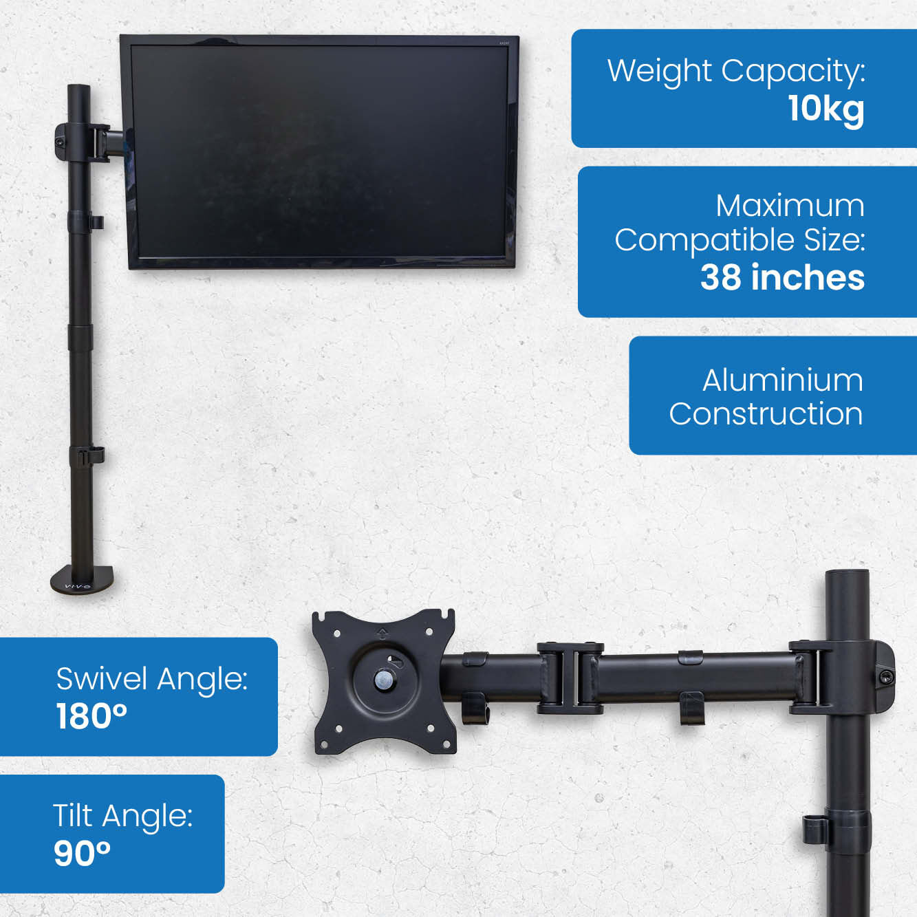 Adjustable Single Arm Monitor Stand