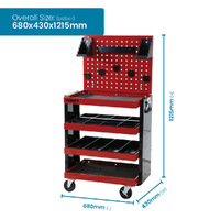 Quad Deck Tool Cart (with tool board)