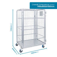Heavy Duty Mesh Cage Trolley (with Doors & Roof)