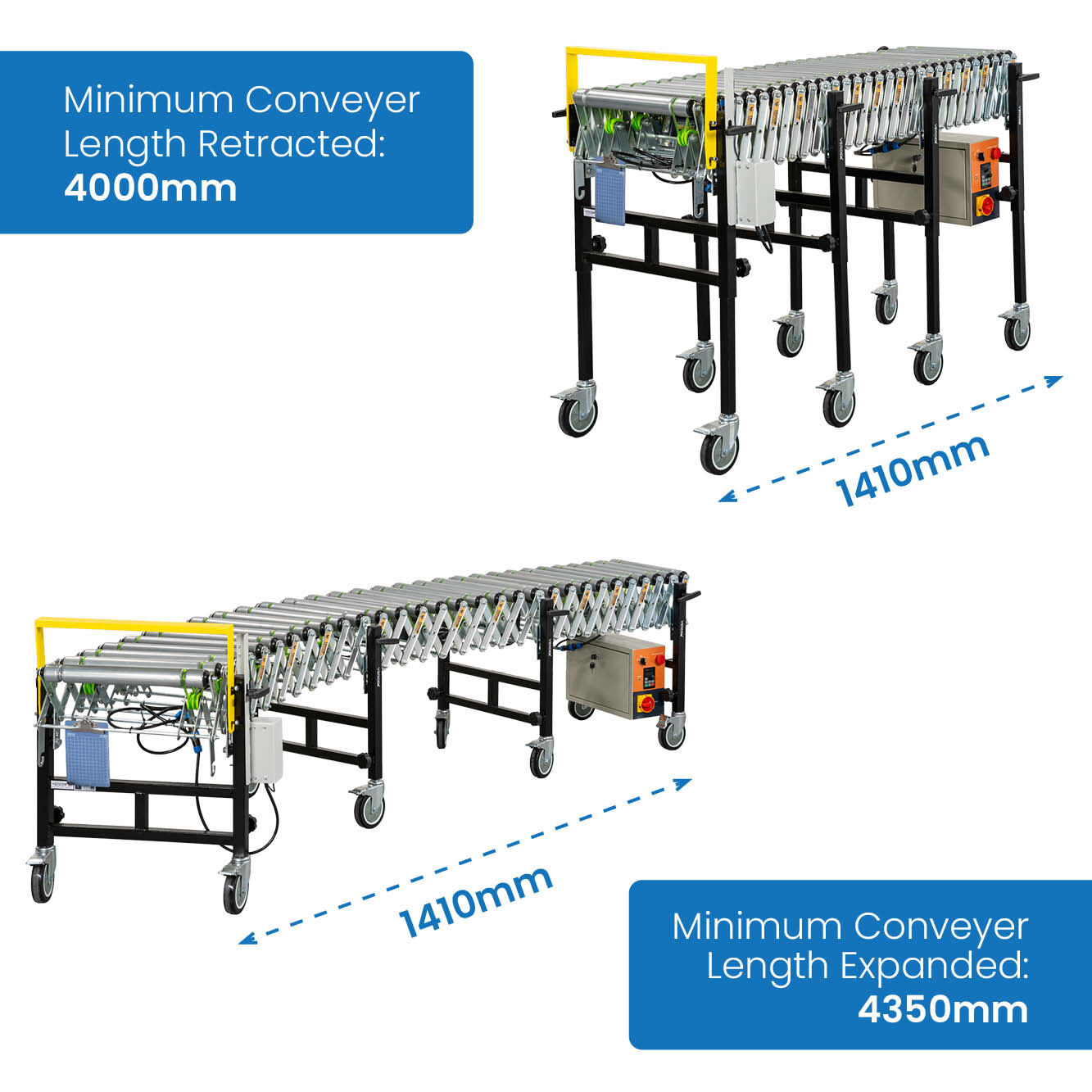 Electric Expandable Conveyors - 460mm (Daisy Chainable)
