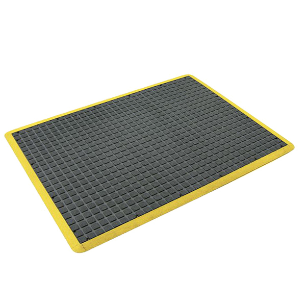 Anti-fatigue Comfi Tred Mat 600x900mm - Black with yellow border