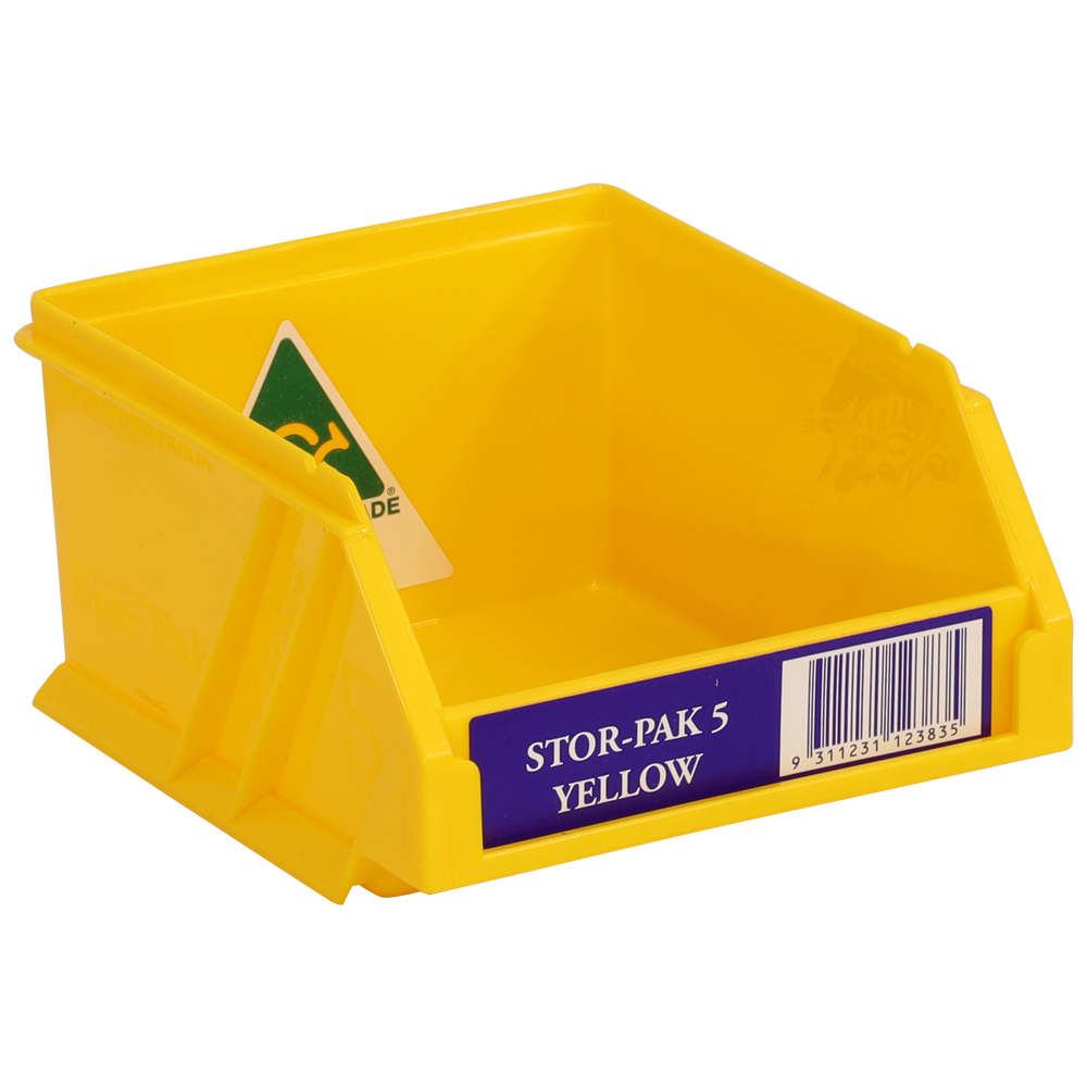 Stor-Pak No.  #5 (100x115x60mm) WxDxH 0.5L capacity -YLW (12 per carton)