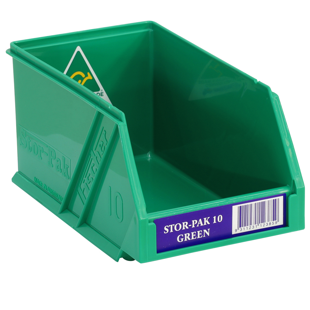 Stor-Pak No. #10 (100x170x85mm) WxDxH 1.0L capacity -GREEN (6 per carton)