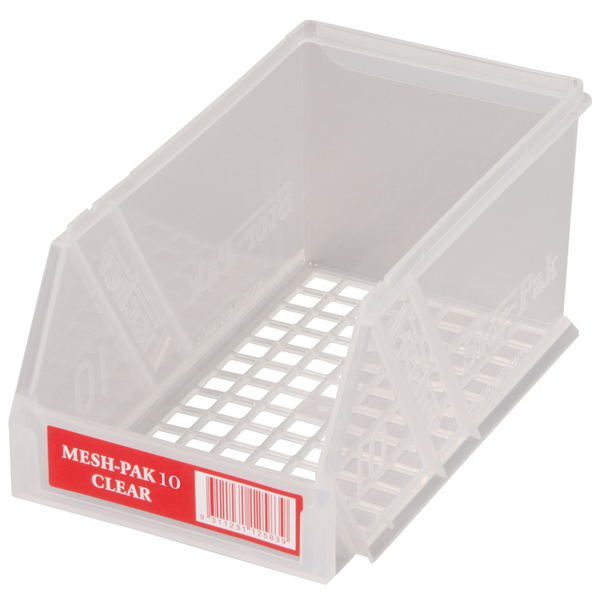 Mesh-Pak Bin #10 100x170x85mm (WxDxH) - Clear (6 per carton)