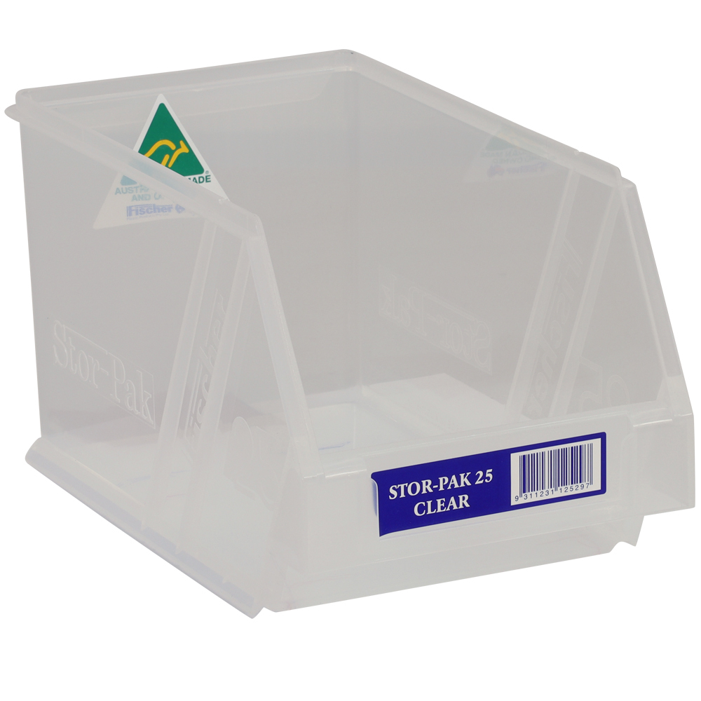 Stor-Pak No. #25 (133x220x125mm) WxDxH 2.5L capacity -CLEAR (6 per carton)