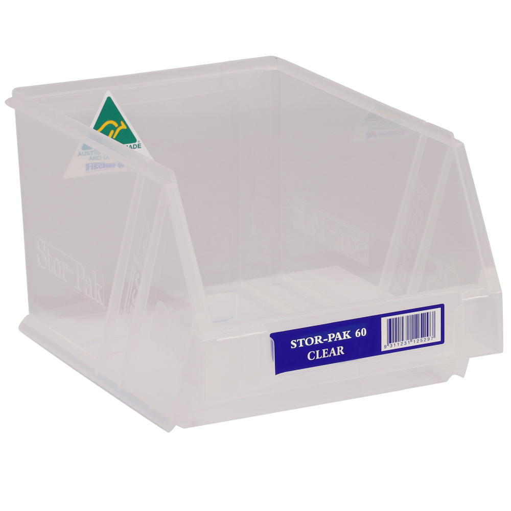 Stor-Pak No. #60 (200x275x165mm) WxDxH 6.0L capacity -CLEAR (6 per carton)