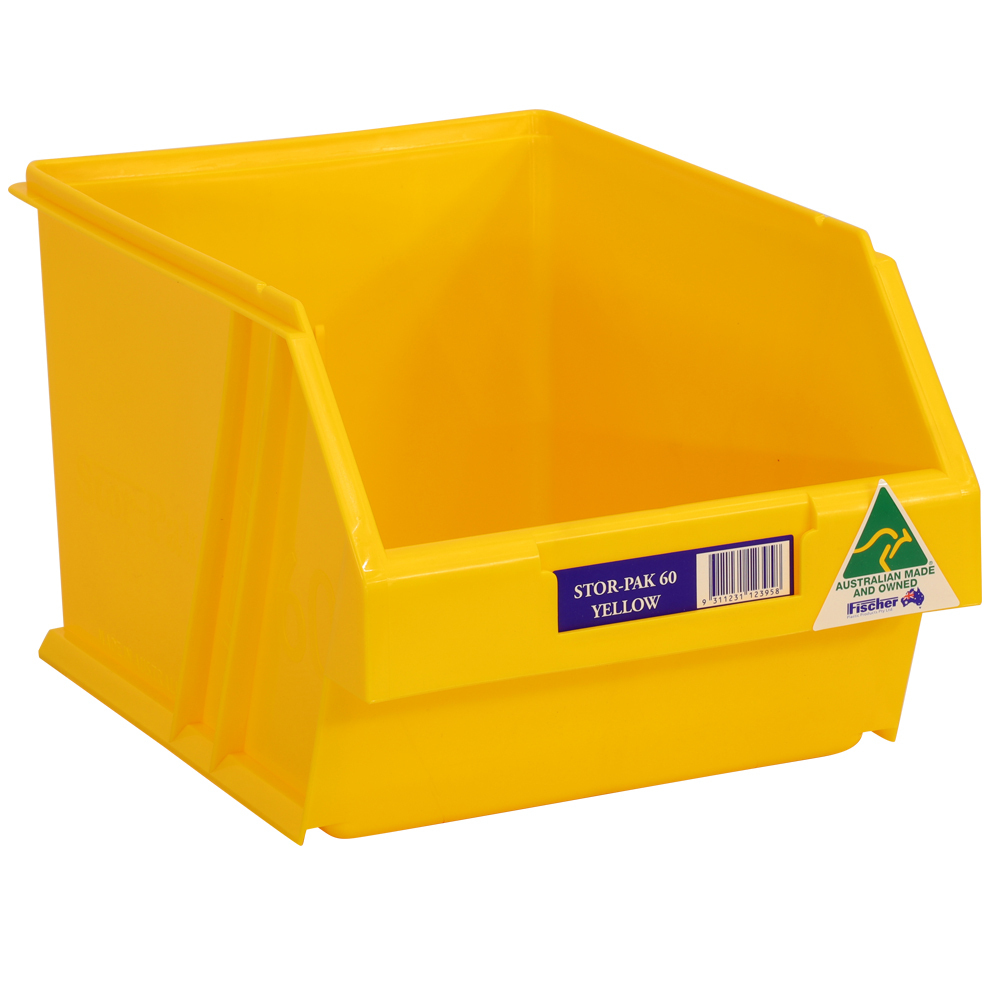 Stor-Pak No. #60 (200x275x165mm) WxDxH 6.0L capacity -YLW (6 per carton)
