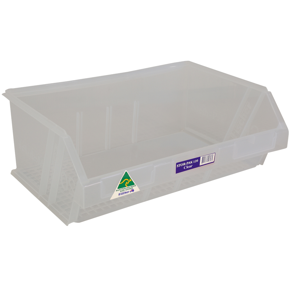 Stor-Pak No.120 (410x275x165mm) WxDxH 12L capacity -CLEAR (5 per carton)