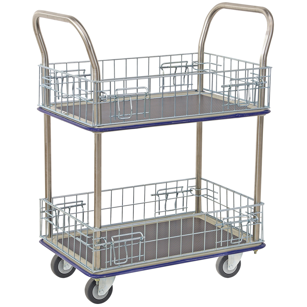 2 Tier Cage Platform Trolley   740x480mm 