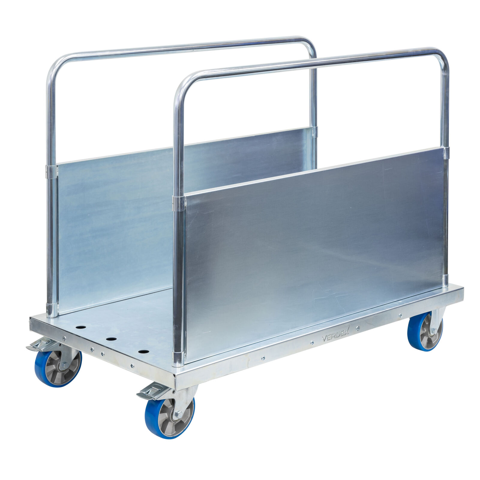 Panel Cart With 2 Adjustable Load Bars & Side Wall (Polyurethane Castors)