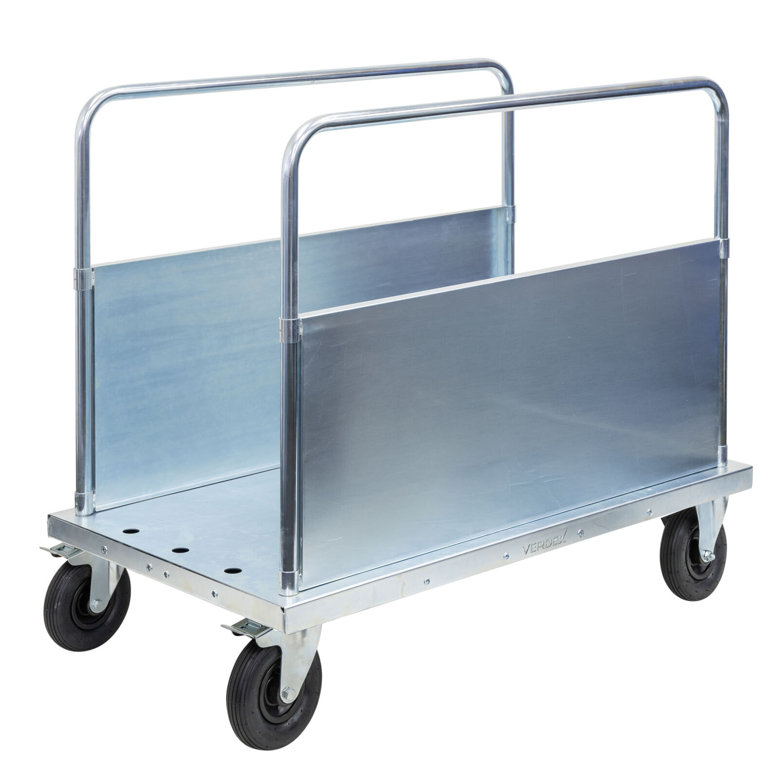 Panel Cart With 2 Adjustable Load Bars & Side Wall (Flat Free Castors)