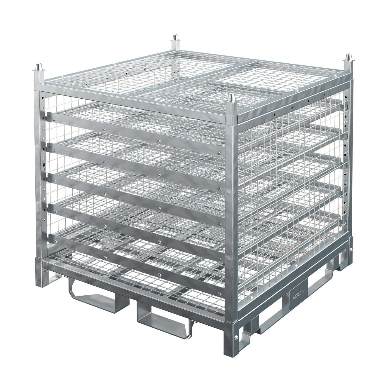 Configurable Standard Height Cage with Shelves and Stacking Roof
