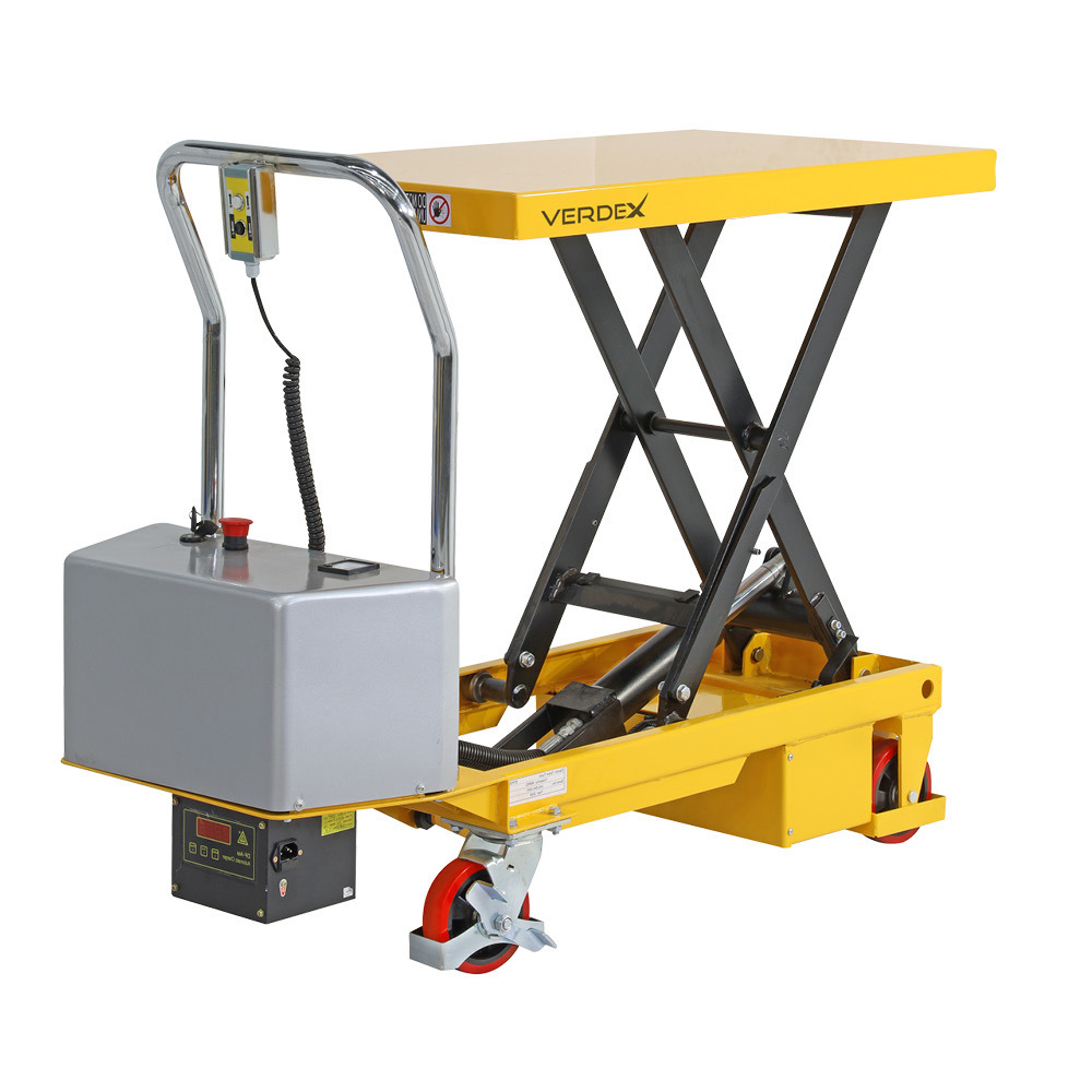 Electric Scissor Lift Trolley 500x850mm (300kg capacity) - Single Scissor