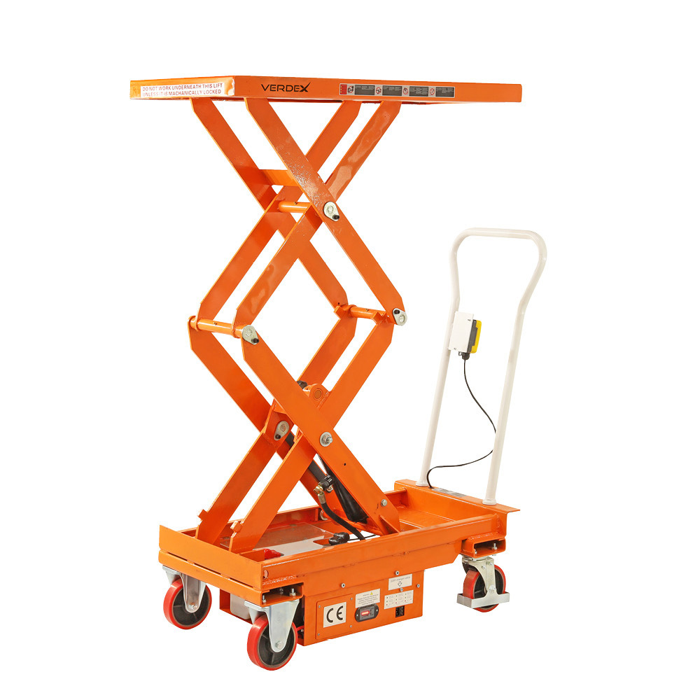 Electric Scissor Lift Trolley 520x1010mm (500kg capacity) - Double Scissor