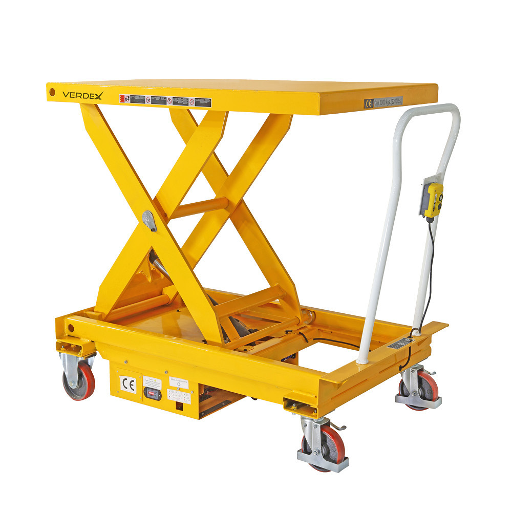 Electric Scissor Lift Trolley 800x1200mm (1000kg capacity) - Single Scissor
