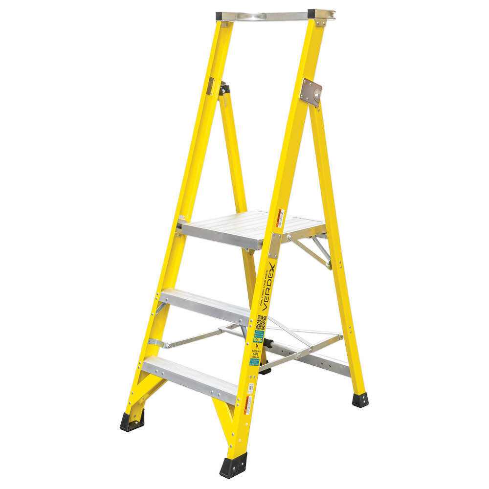 Fibreglass Industrial Platform Ladder 3 step (900mm platform height) 