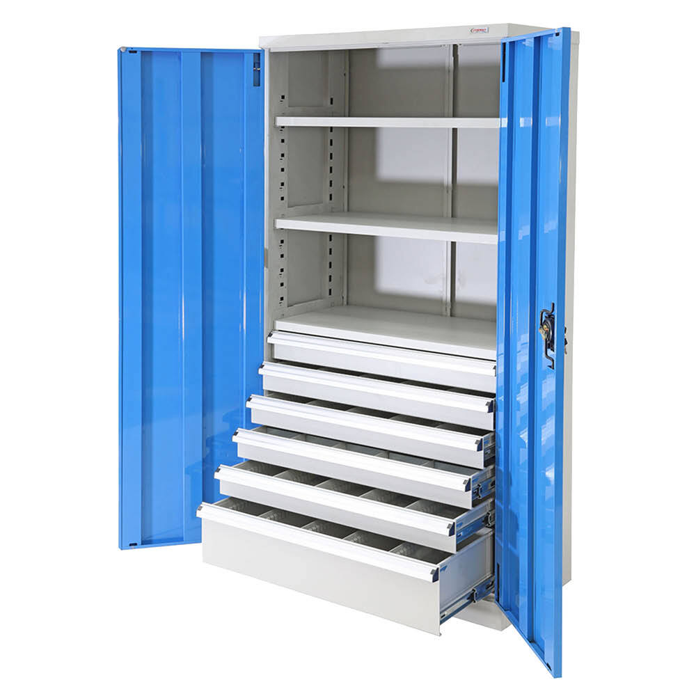 Heavy Duty Industrial Storage Cabinets 6 Drawer Cabinet (5 x 100mm & 1 x 200mm drawers)