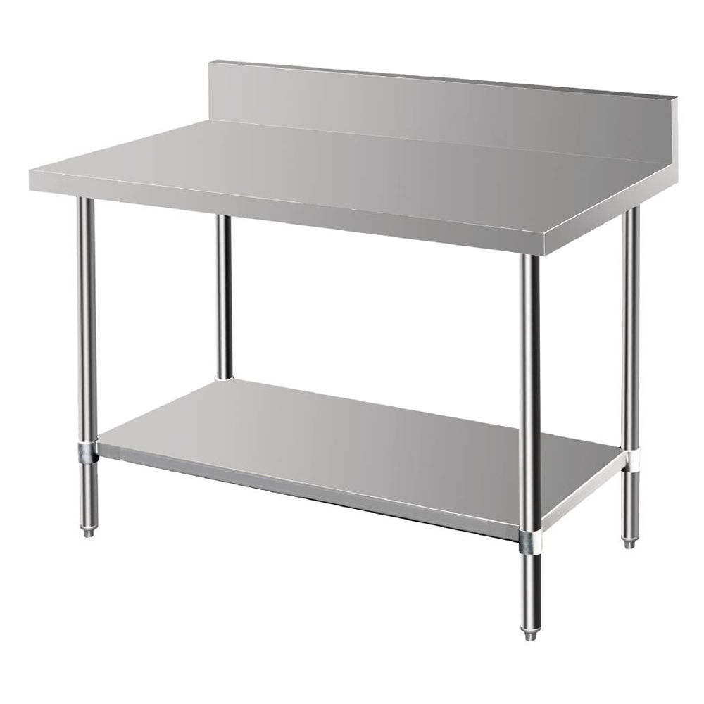 Stainless Steel Bench with splashback 1200x600x900mm (WxDxH)