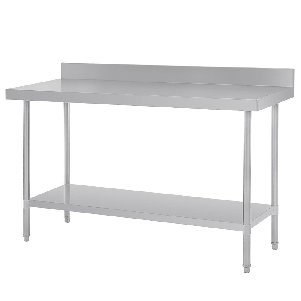 Stainless Steel Bench with splashback 1500x600x900mm (WxDxH)
