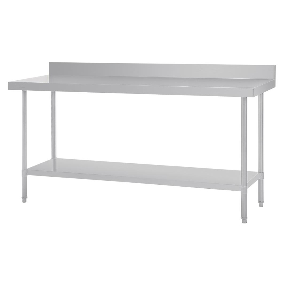 Stainless Steel Bench with splashback 1800x600x900mm (WxDxH)