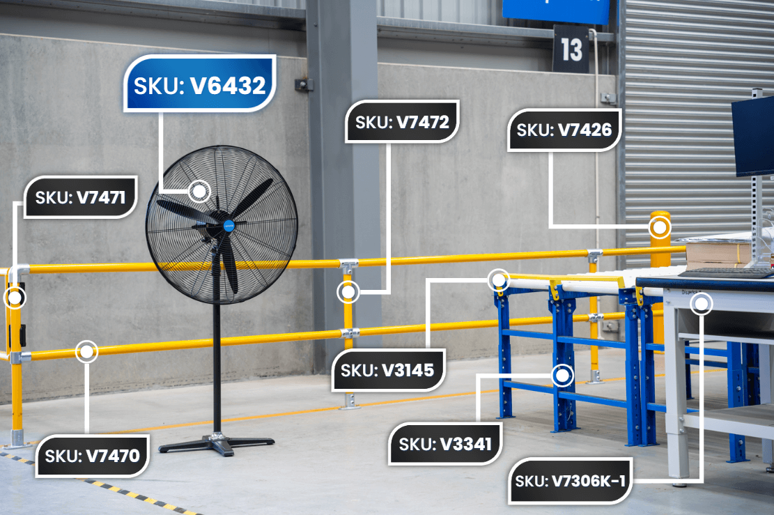 1880Mm Pedestal Industrial Fan Warehouse Office Area