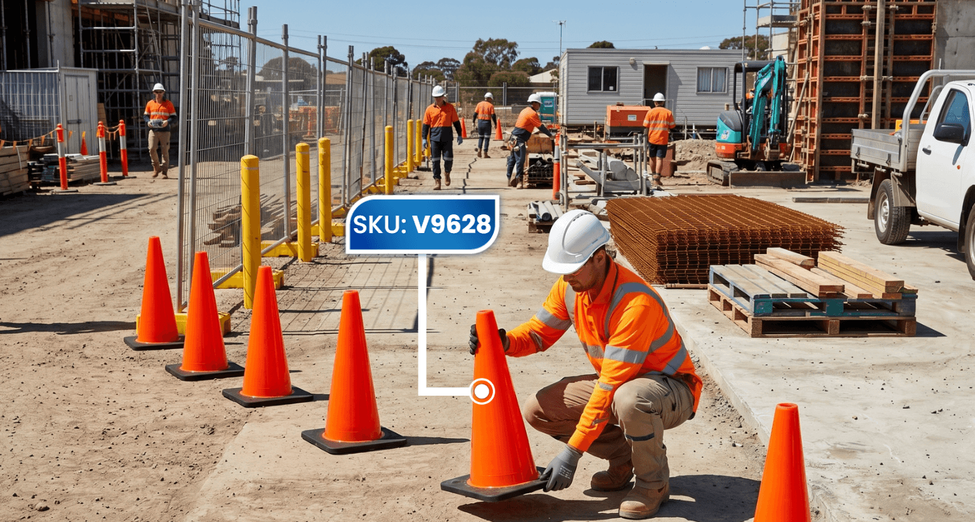 700mm high traffic cones construction