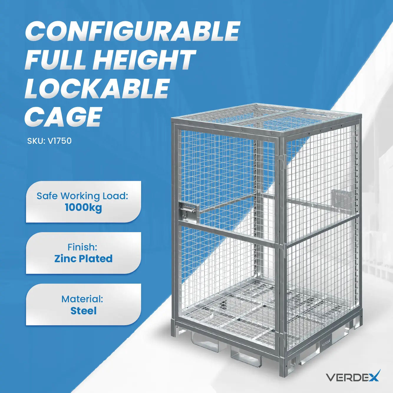 V1750 Configurable Full Height Lockable Cage Product