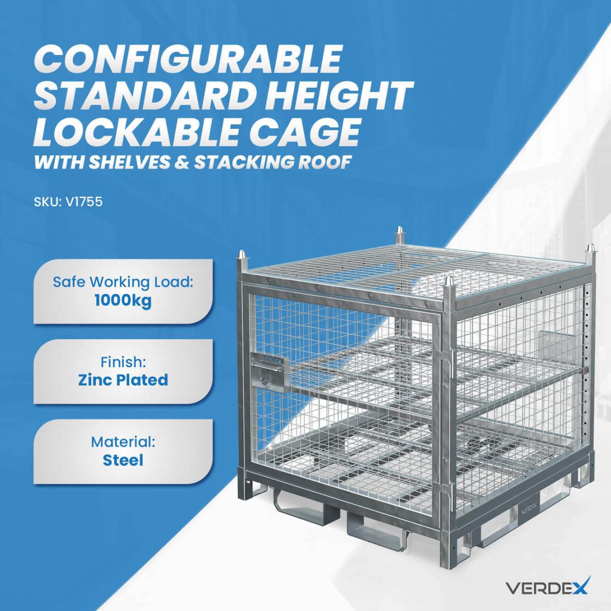 V1755 Configurable Standard Height Lockable Cage Product