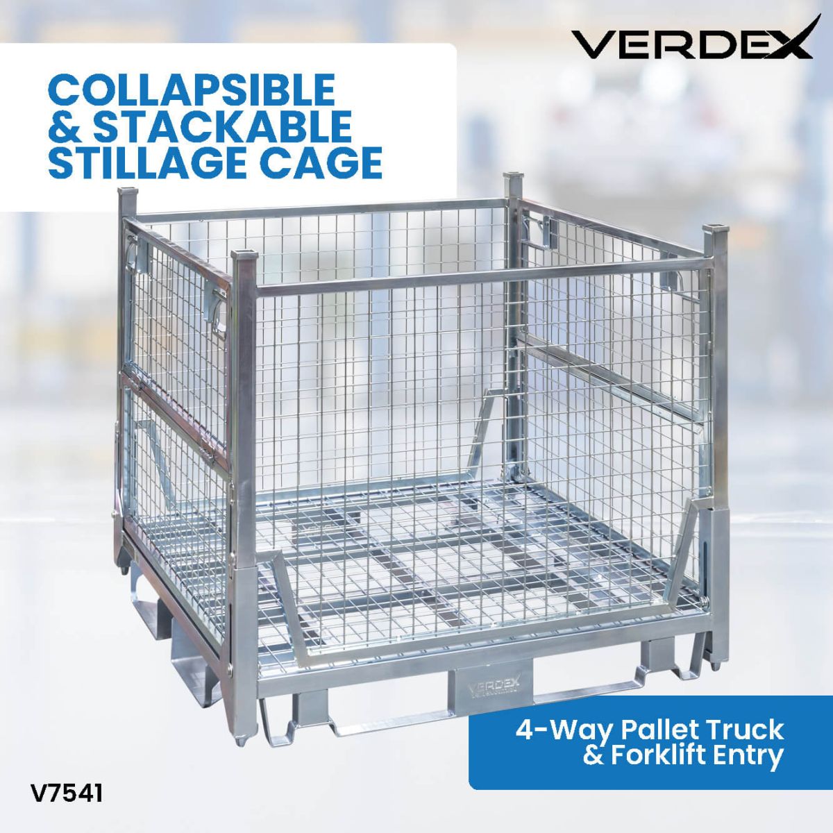 Collapsible & Stackable Stillage Cage product image (V7541).