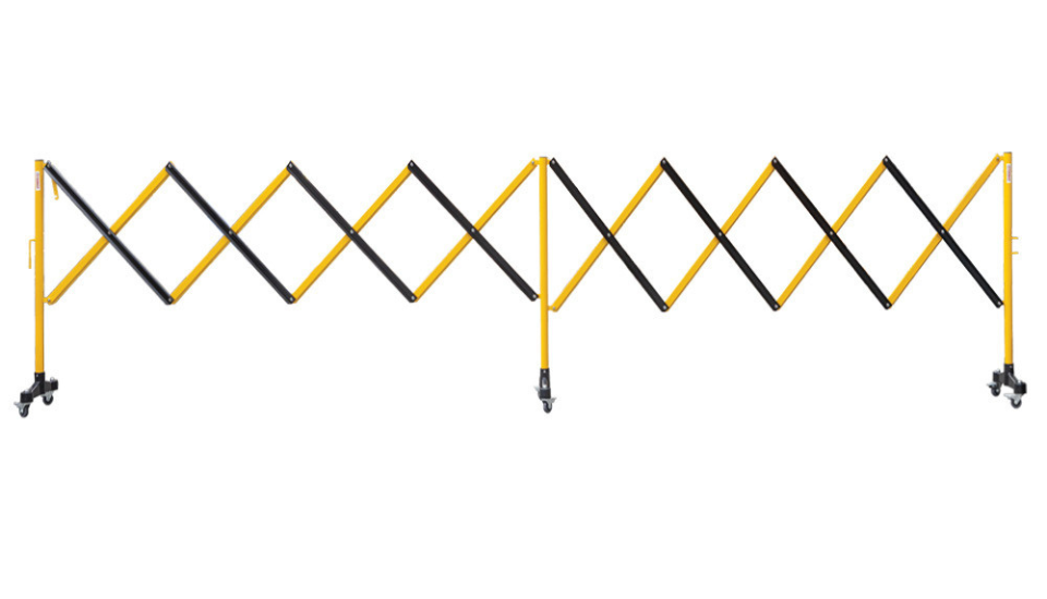 black yellow 5 metre double expanding barrier