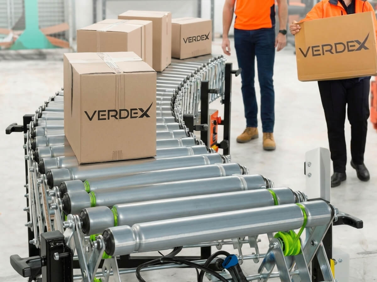 Electric Expandable Conveyor With Sensor Control Two Warehouse Retail Specialists