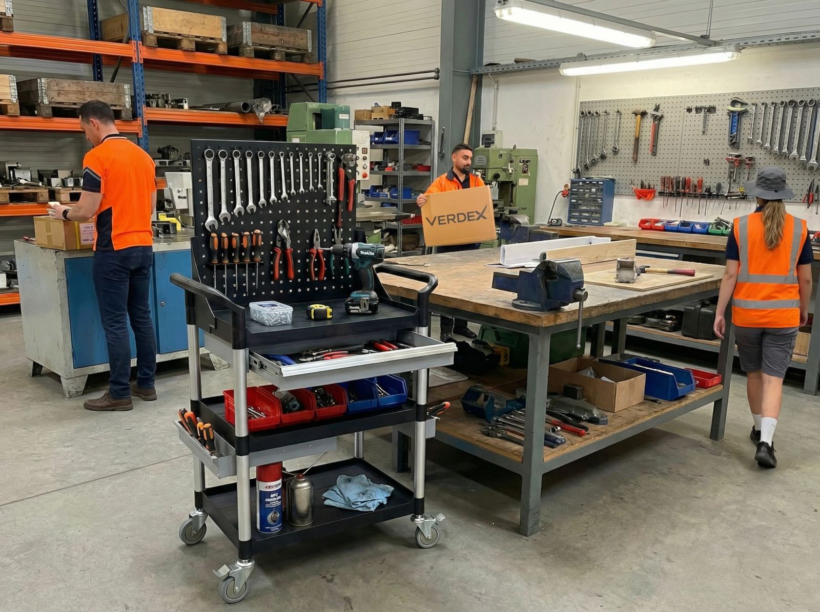Fully Organised Triple Deck Tool Cart Workshop