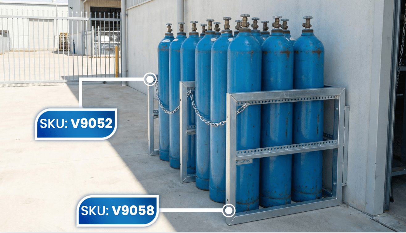 Gas Bottle Storage Bay Outdoor System Multiple Cylinders