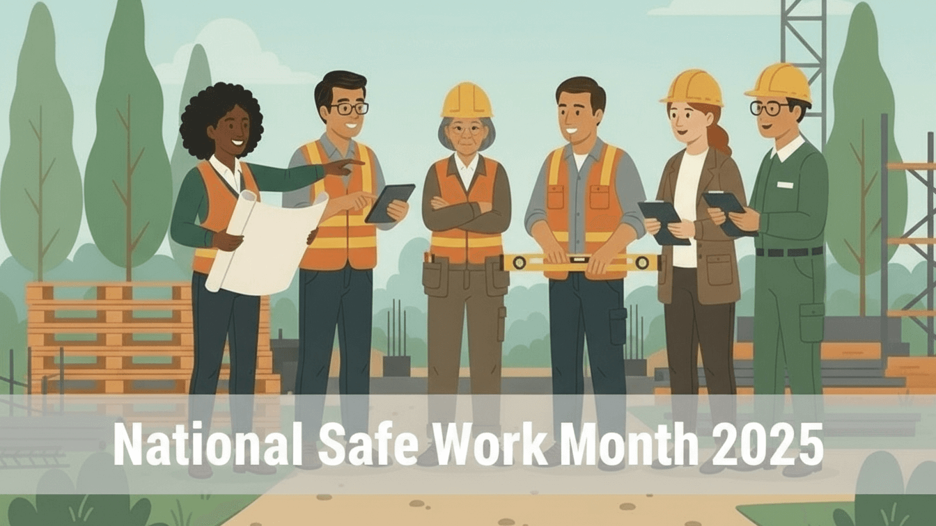 group of construction related employees planning talking
