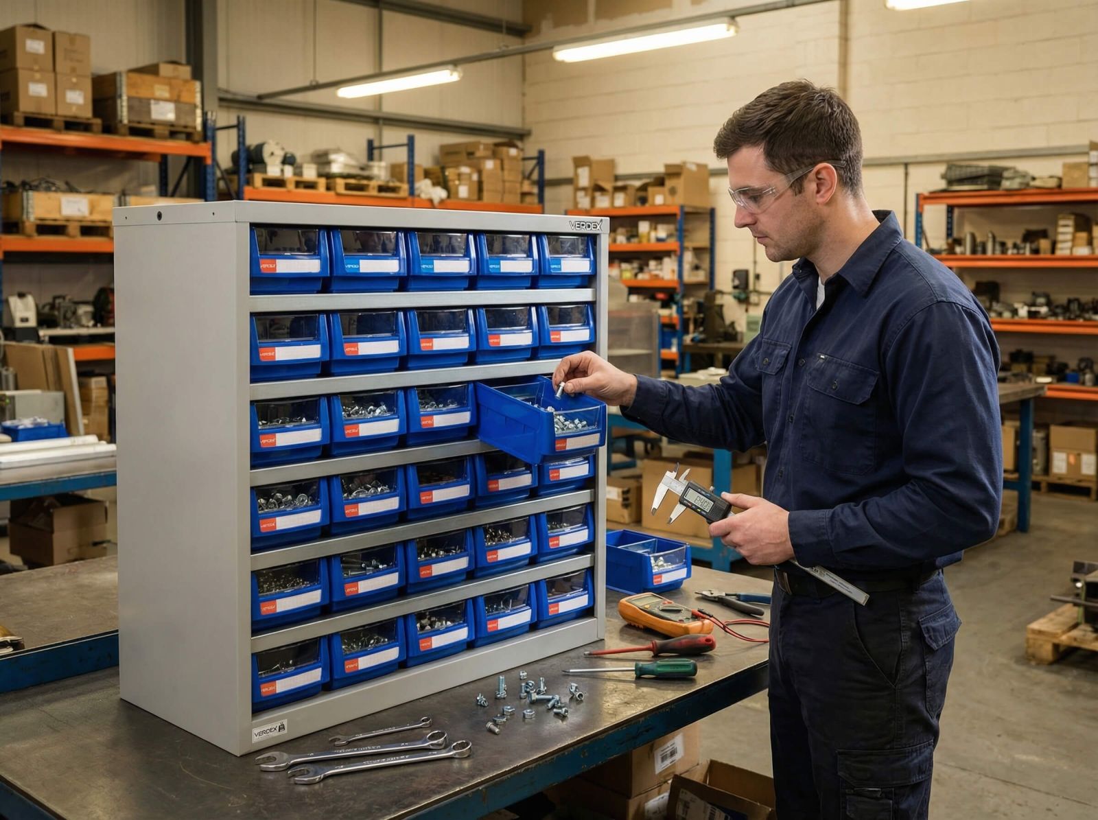 Heavy Duty Parts Cabinet 30 Parts Tray Employee Sorting Nuts Bolts