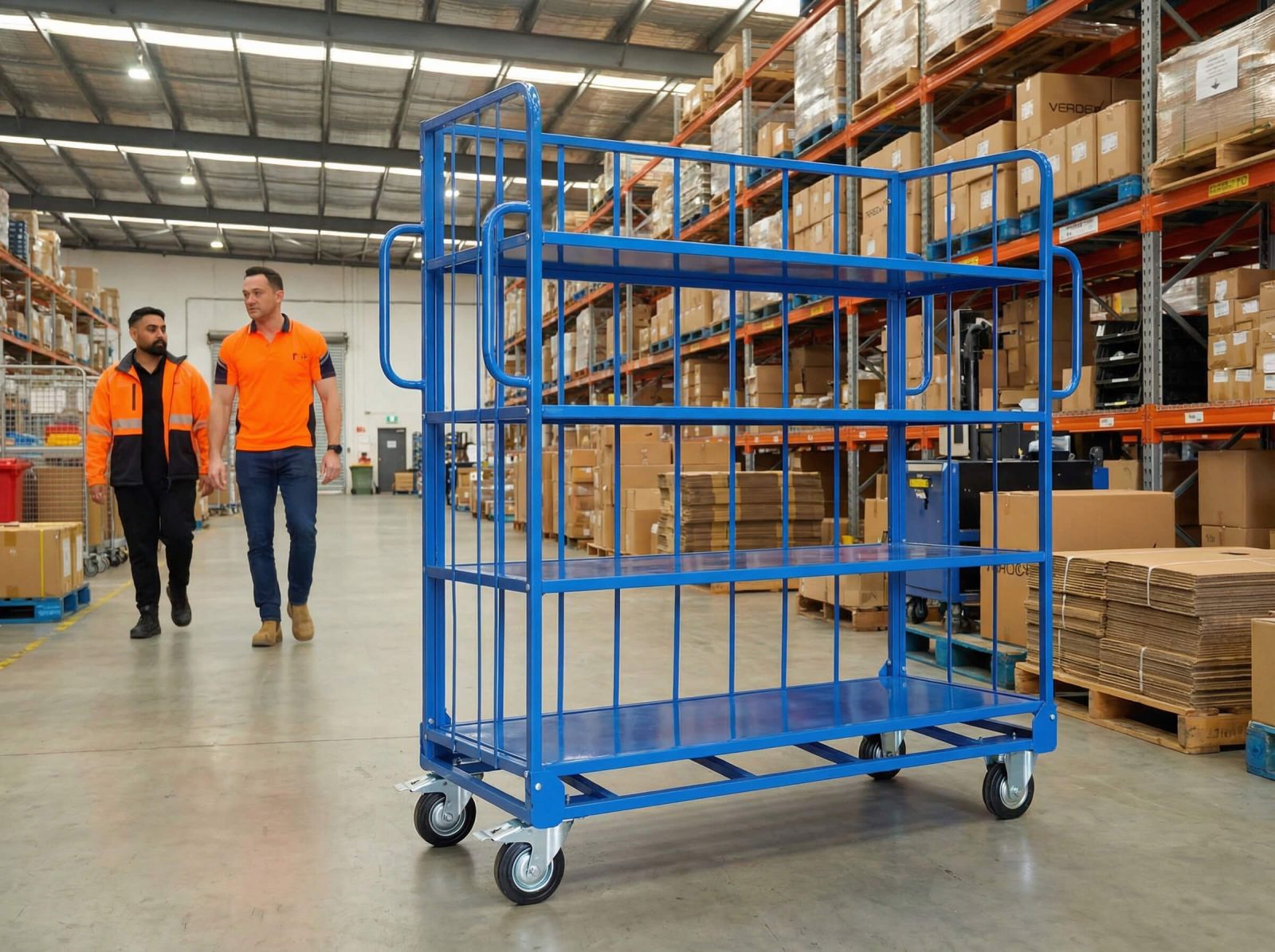 Heavy Duty Sloping 4 Shelf Trolley Warehouse Retail Specialists