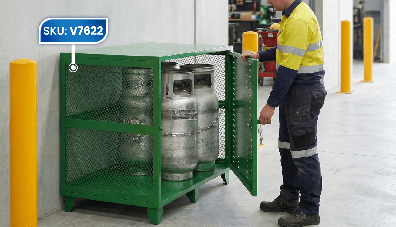 Indoor Warehouse Fork Gas Storage Cage 6 Cylinders Unit