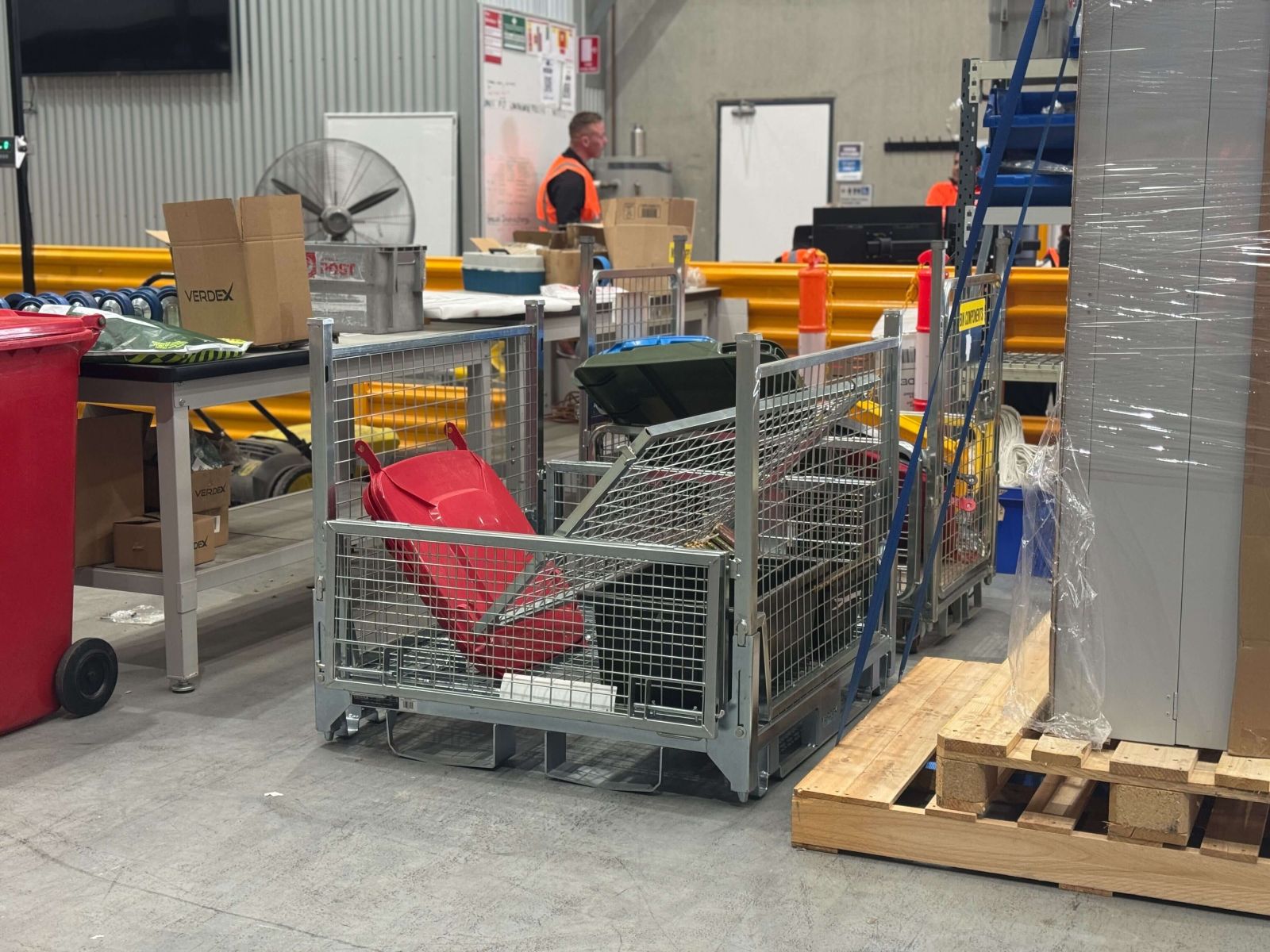 Mesh Storage Transport Cage Mixed Items Stored Warehouse