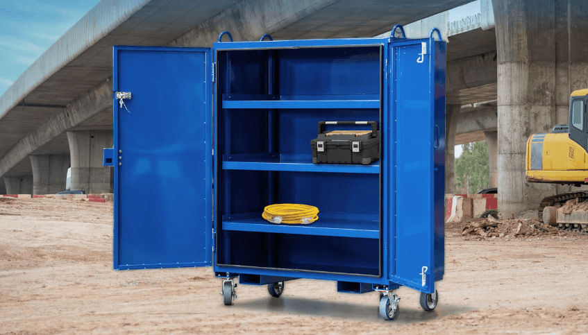 Mobile Site Tool Cabinet Double Door Construction Site