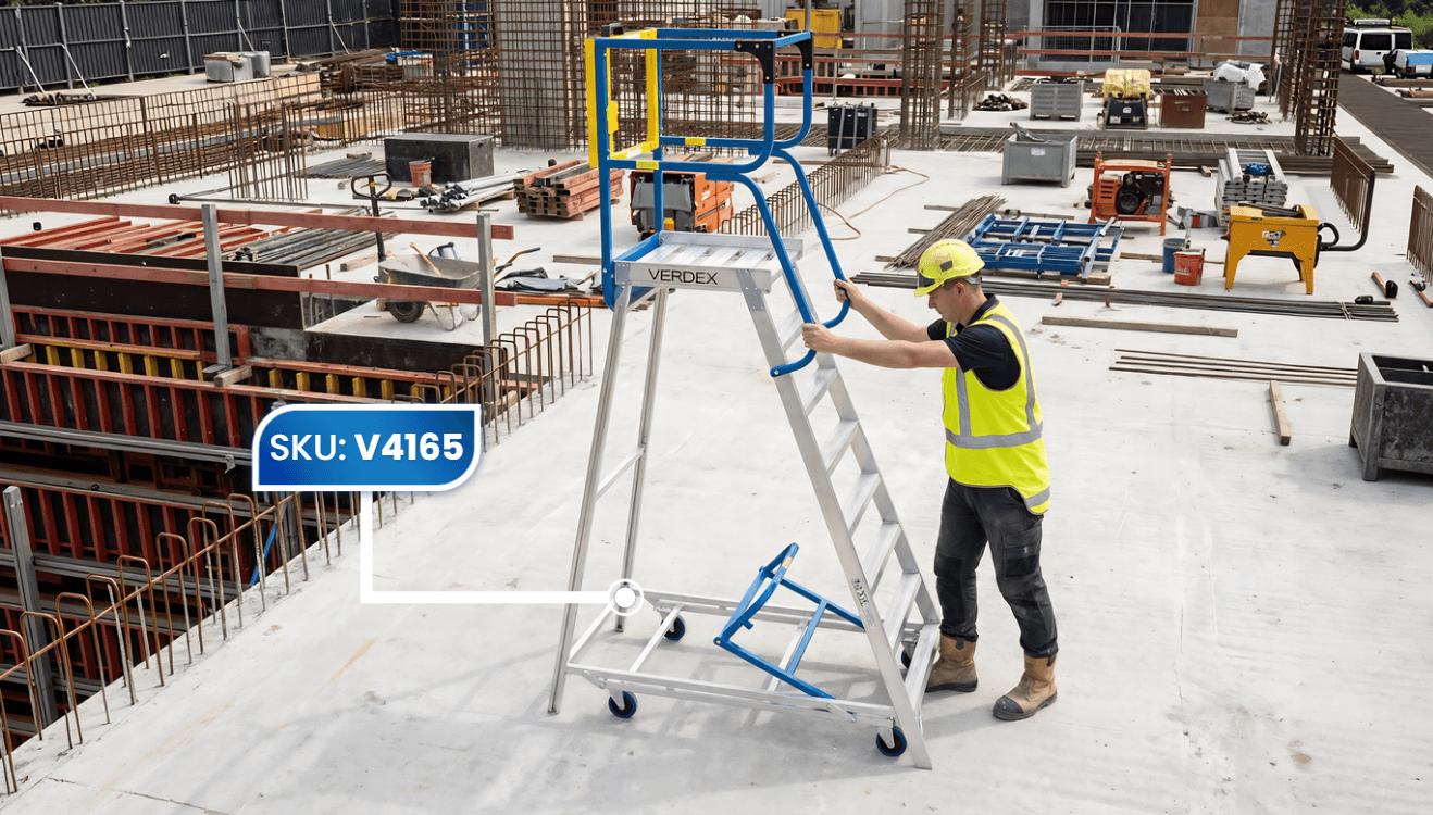 mobile walk through access platform ladder 8 step construction site