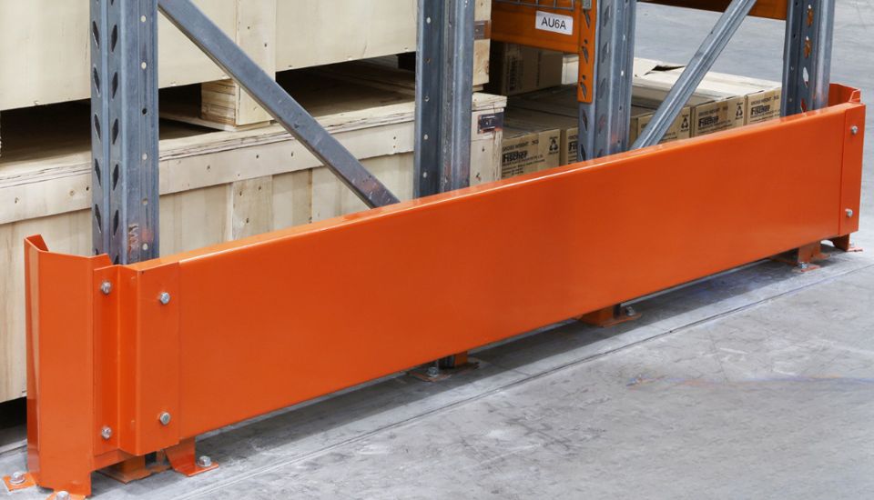 orange end protectors double bay racking warehouse