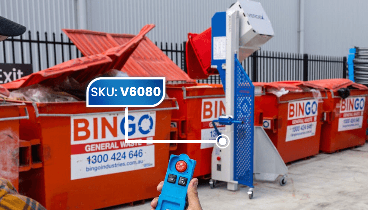 Outdoor Battery Electric Wheelie Bin Tipper With Remote