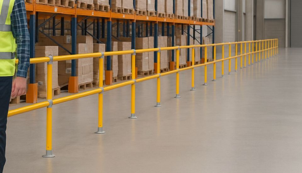 pedestrian aisle barrier system warehouse