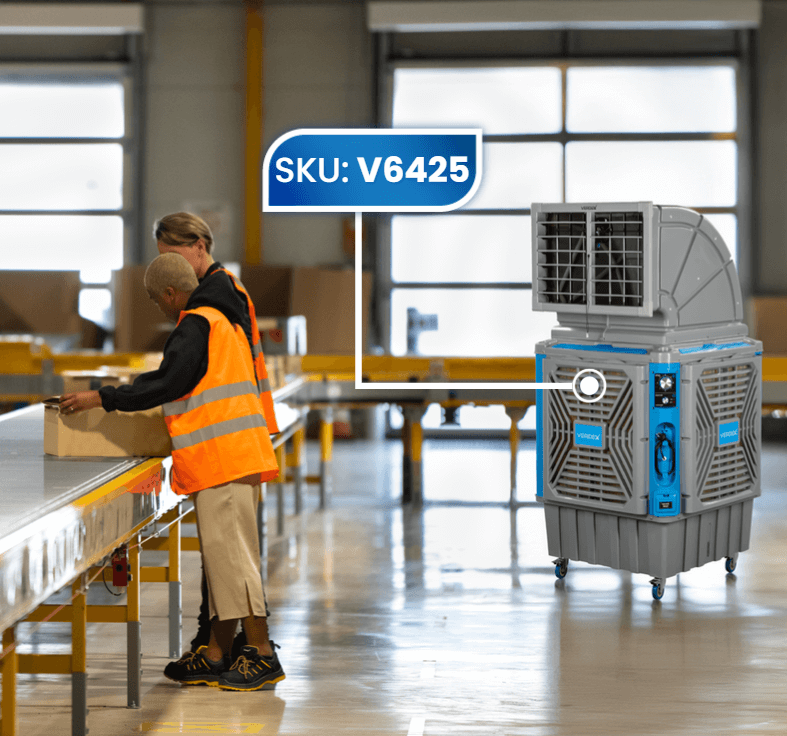 Portable Evaporative Cooler Zone Picking System Two Employees