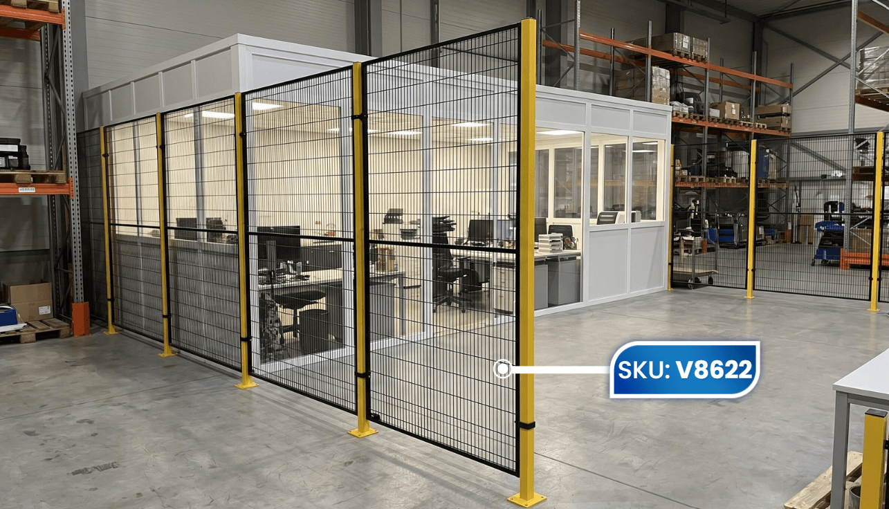 Safety Mesh Fence With Add On Kits Enclosed Warehouse Office