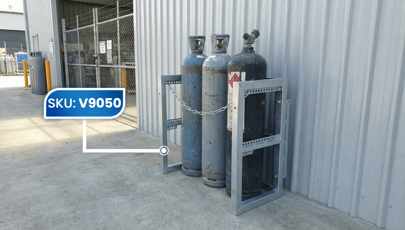 Single Easy Gas Cylinder Storage Bay 450Mm Deep Set Up Outdoor Area
