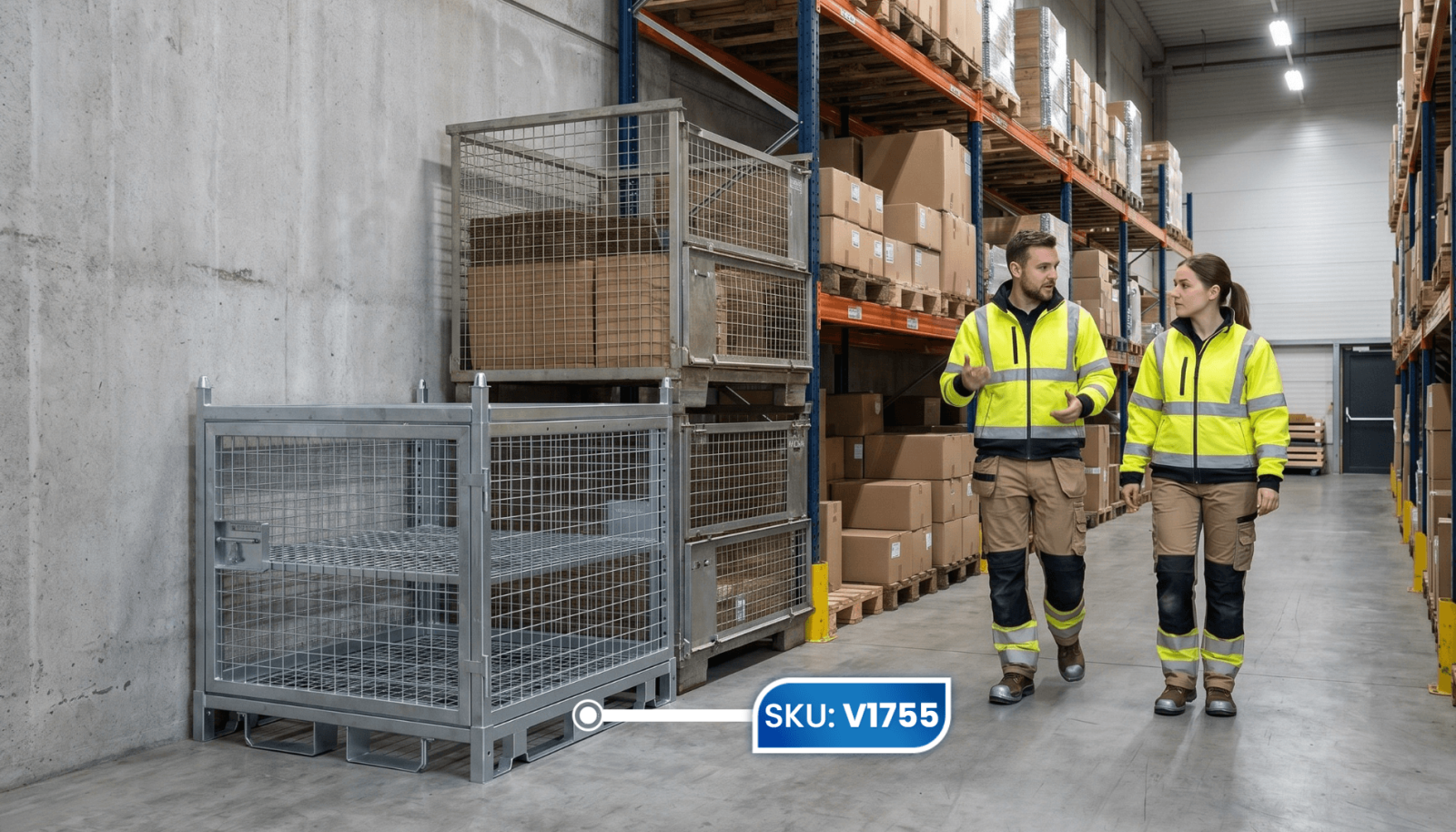 Standard Height Lockable Cage Factory Warehouse Environment
